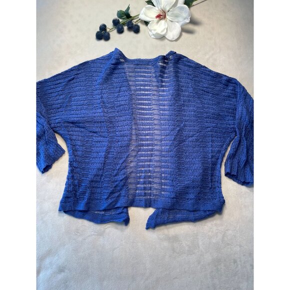 Anthropologie Nie & Zoe Sheer Linen Cardigan Sweater S Cottagecore Y2K Dainty - Picture 2 of 6